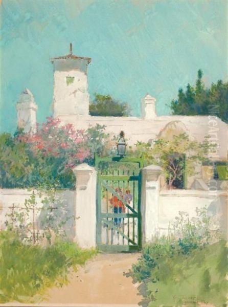 The Green Gate, Bermuda Oil Painting by Ross Sterling Turner