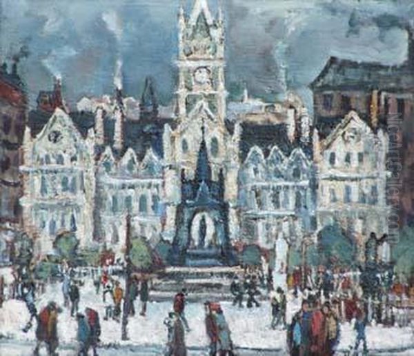 F.r.s.a., R.cam.a. , Albert Square Oil Painting by William B. Turner