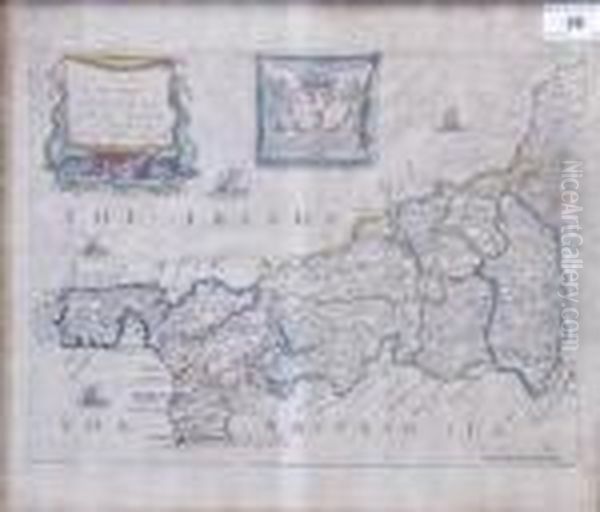 Map Of Cornwall Oil Painting by William Eddowes Turner