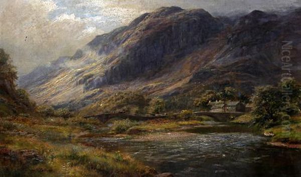 Grange In Borrowdale Oil Painting by William Lakin Turner