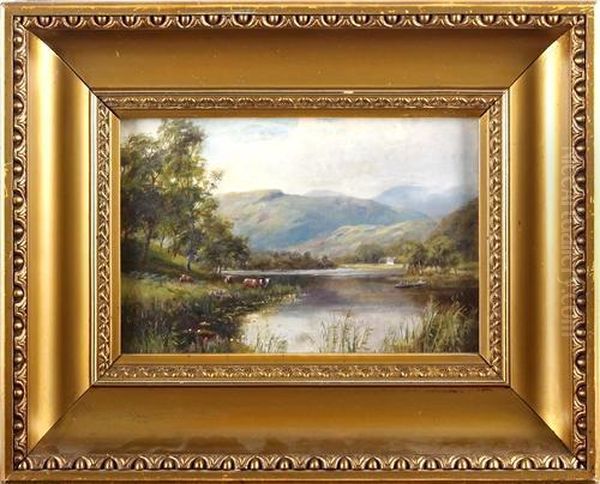 A Highland Lanscape; And Rydal Water Oil Painting by William Lakin Turner