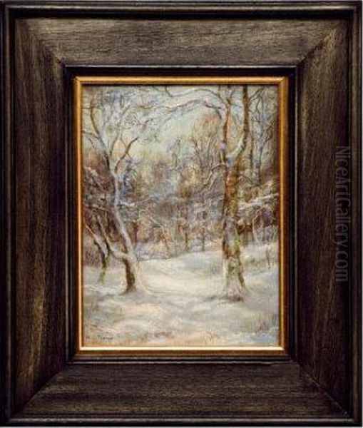 A Calm, 
Bright And Frosty Day After A Snowstorm Oil Painting by William Lakin Turner