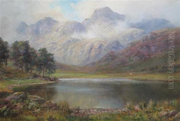 'afternoon, Late Summer, Tarn Hows' & 'after A Summershower..' Oil Painting by William Lakin Turner