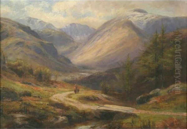 Upper Borrowdale Oil Painting by William Lakin Turner