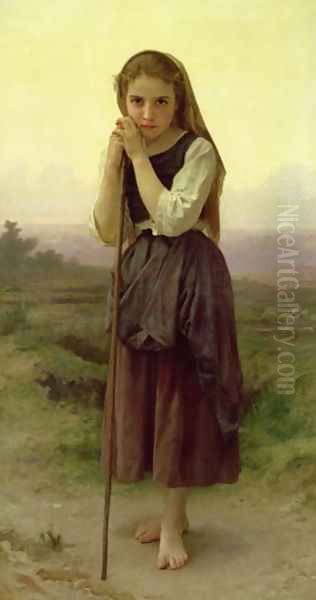 A Little Shepherdess 1891 Oil Painting by William-Adolphe Bouguereau