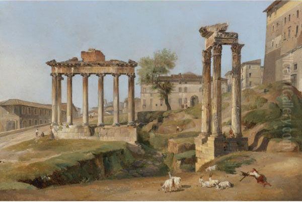 A View Of The Roman Forum Oil Painting by Lancelot Theodore Turpin De Crisse