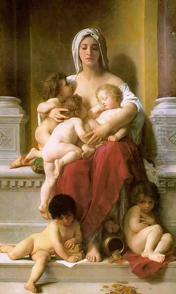 Charity 1878 Oil Painting by William-Adolphe Bouguereau