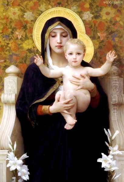 La Vierge au Lys (The Virgin of the Lilies) Oil Painting by William-Adolphe Bouguereau