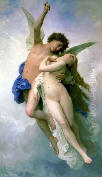 Psyche et L'Amour [Psyche and Cupid] Oil Painting by William-Adolphe Bouguereau