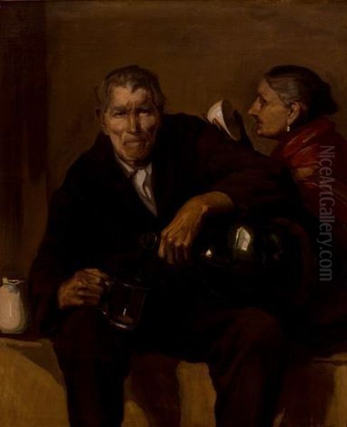 Dos Ancianos Oil Painting by Salvador Tuset Tuset