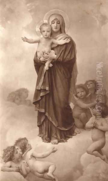 Notre-Dame des Anges (Our Lady of the Angels) Oil Painting by William-Adolphe Bouguereau