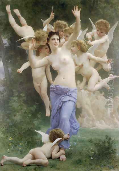 Le Guêpier (The Wasp's Nest) Oil Painting by William-Adolphe Bouguereau