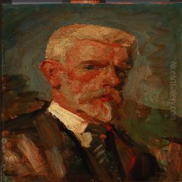 The Artist's Self-portrait Oil Painting by Laurits Regner Tuxen