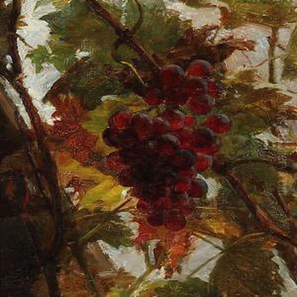 Bunch Of Grapes Oil Painting by Nicoline Tuxen