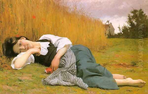 Rest at Harvest 1865 Oil Painting by William-Adolphe Bouguereau