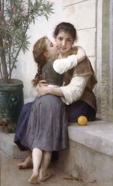 Calinerie (A Little Coaxing) Oil Painting by William-Adolphe Bouguereau