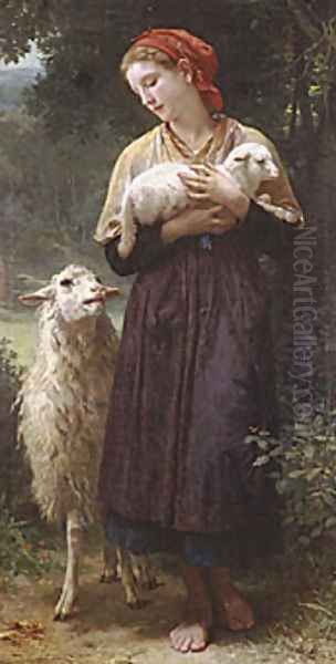 The Shepherdess 1873 165.1x87.6cm Oil Painting by William-Adolphe Bouguereau