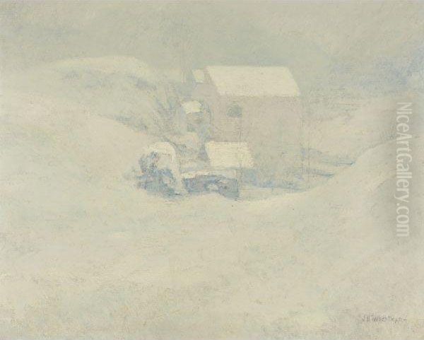 Snow Oil Painting by John Henry Twachtman