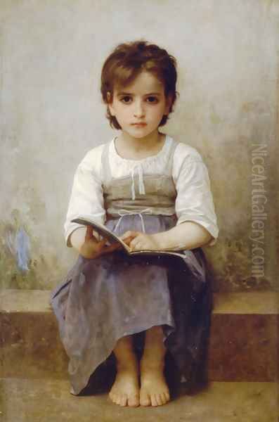 La leçon difficile (The difficult lesson) Oil Painting by William-Adolphe Bouguereau