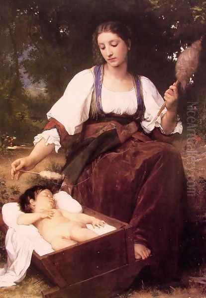 Berceuse (Lullaby) Oil Painting by William-Adolphe Bouguereau