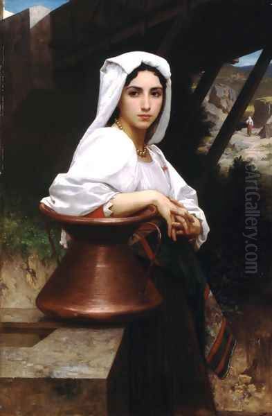 Jeune Italienne puisant de l'eau (Italian Girl Drawing Water) Oil Painting by William-Adolphe Bouguereau