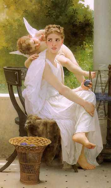 Work Interrupted 1891 Oil Painting by William-Adolphe Bouguereau