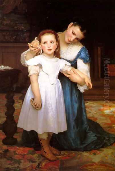 Le Coquillage (The Seashell) Oil Painting by William-Adolphe Bouguereau