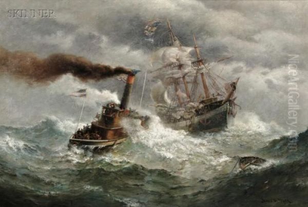 Rescue At Sea Oil Painting by James Gale Tyler