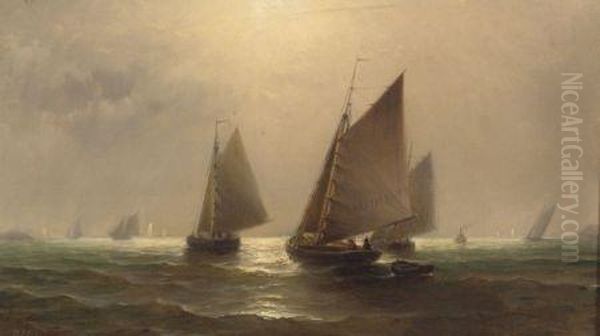 Harbor Scene. Oil Painting by William Richardson Tyler