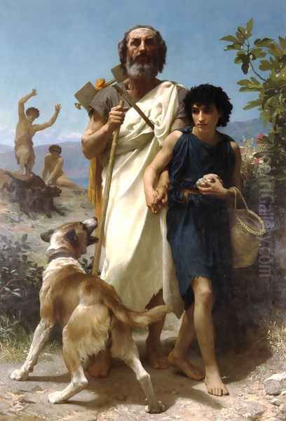 Homer and His Guide Oil Painting by William-Adolphe Bouguereau