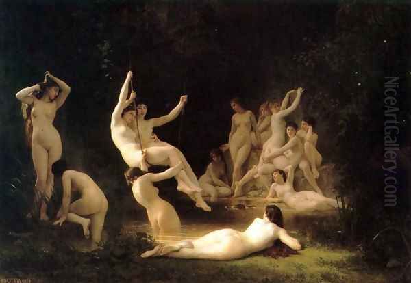 La nymphee Oil Painting by William-Adolphe Bouguereau