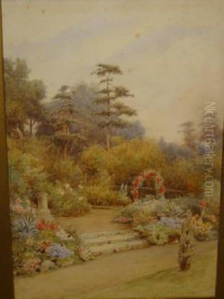 A Summer Garden Oil Painting by Thomas Nicholson Tyndale