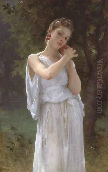 Boucles D'Oreilles (The earrings) Oil Painting by William-Adolphe Bouguereau