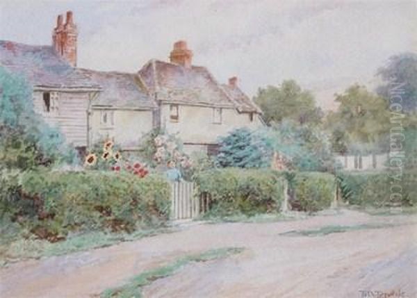 Woolensbrook, Hertfordshire Oil Painting by Thomas Nicholson Tyndale