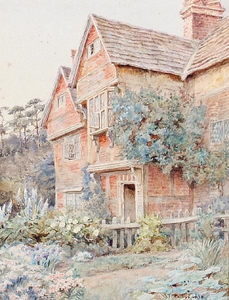 Surrey Farmhouse; Bray, Berks; At West Meon, Hants Oil Painting by Thomas Nicholson Tyndale