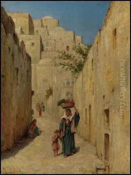 North African Street Scene Oil Painting by Walter Frederick Roofe Tyndale