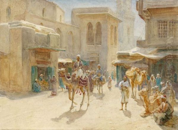 Un Jour De Marche Au Caire Oil Painting by Walter Frederick Roofe Tyndale