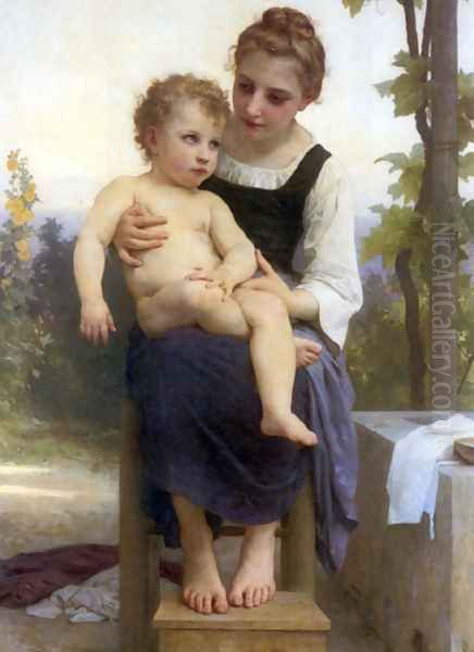 After the Bath Oil Painting by William-Adolphe Bouguereau