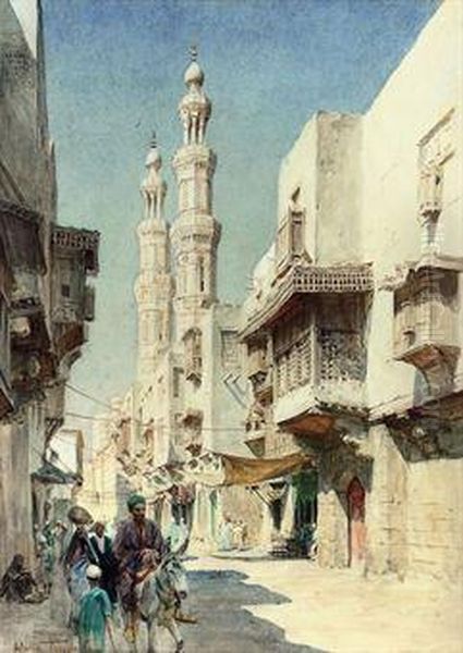 Twin Minarets Oil Painting by Walter Frederick Roofe Tyndale