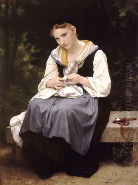 Jeune Ouvriere (Young Worker) Oil Painting by William-Adolphe Bouguereau