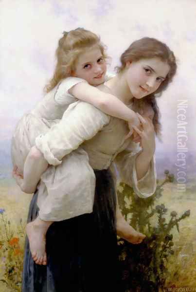 Fardeau Agreable [Not too Much to Carry] Oil Painting by William-Adolphe Bouguereau