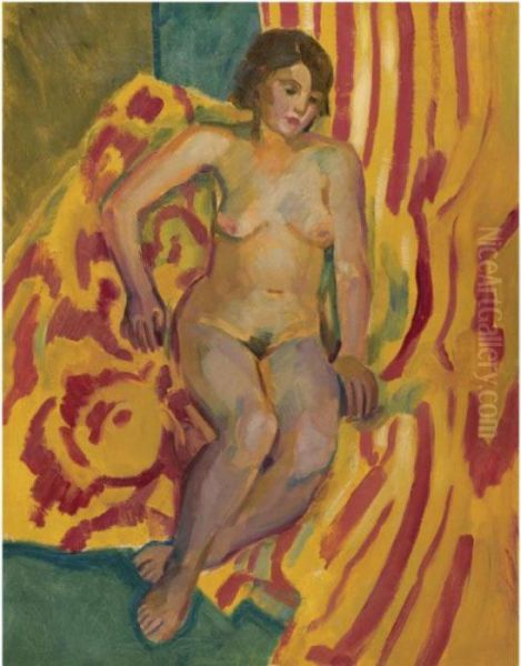 Seated Nude Oil Painting by Nikolai Andreevich Tyrsa