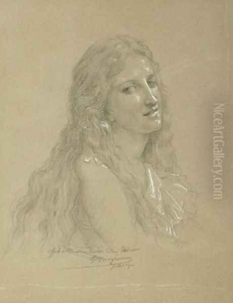 Drawing of a Woman Oil Painting by William-Adolphe Bouguereau