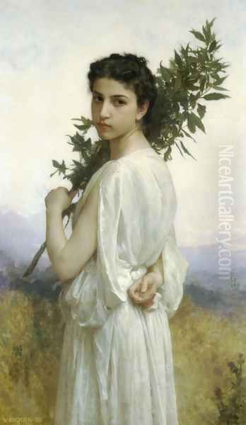 Branche de Laurier (Laurel Branch) Oil Painting by William-Adolphe Bouguereau