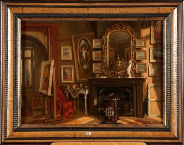 Atelier De L'artiste Oil Painting by Medard I Tytgat