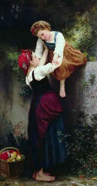 Petites Maraudeuses (Little Thieves) Oil Painting by William-Adolphe Bouguereau