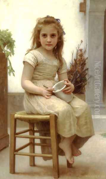 Le Goûter (Just a Taste) Oil Painting by William-Adolphe Bouguereau