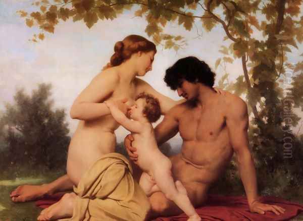 Family Time Oil Painting by William-Adolphe Bouguereau