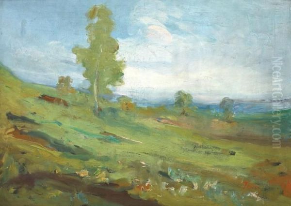 Pastoral Landscape Oil Painting by Ion Tincu