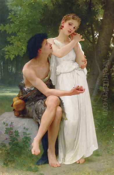 Le Premiers Bijoux Oil Painting by William-Adolphe Bouguereau